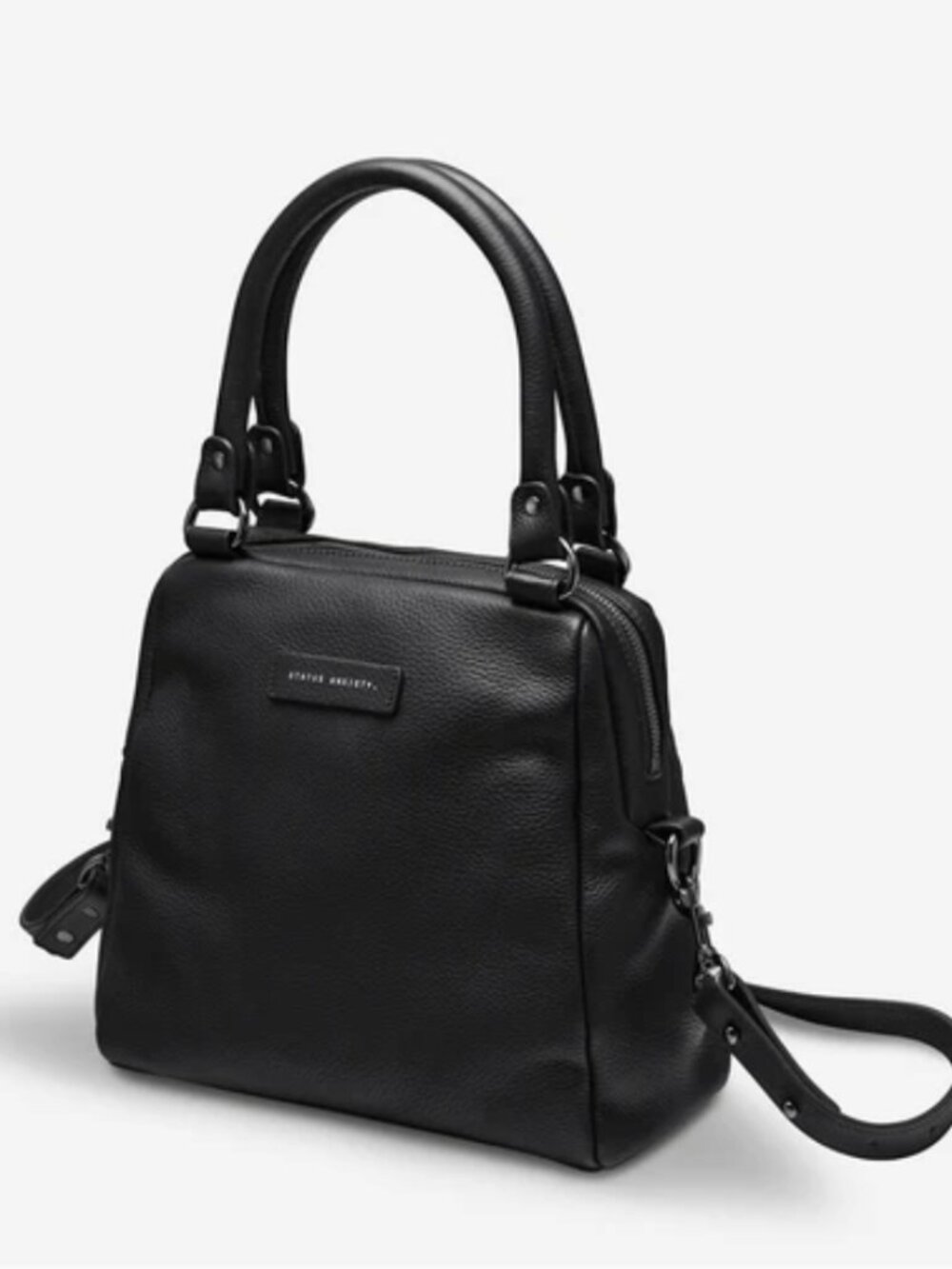 Status Anxiety Last Mountains Leather Black Crossbody Purse Handbag